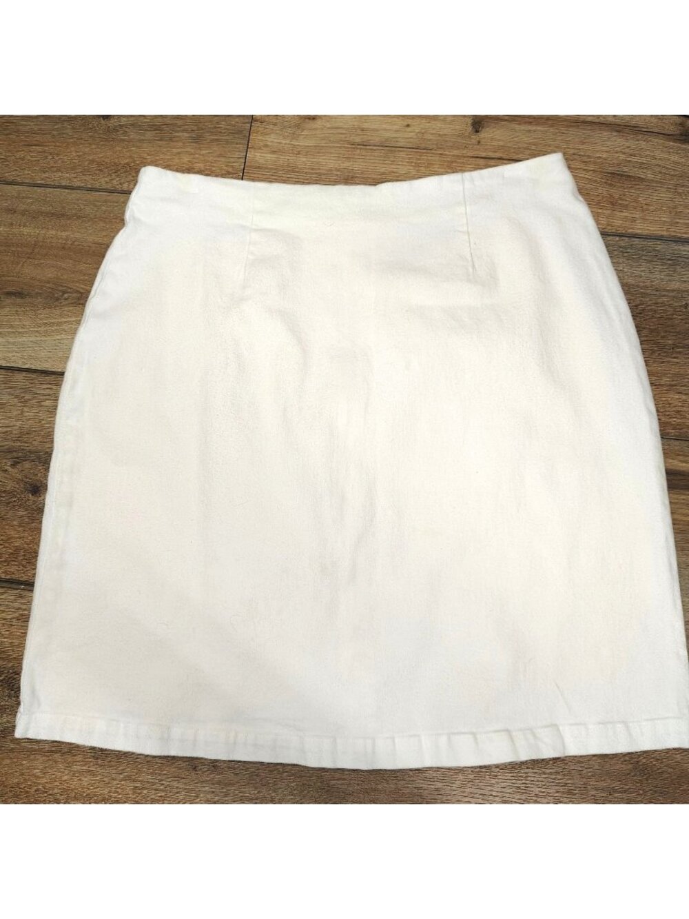 Mac & Jac White Stretch Pencil Skirt Cotton Preppy Career Women's Size 10